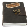 Carnet de notes Confessions en cuir noir avec cadenas (18x13 cm)