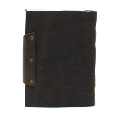 Carnet de notes Confessions en cuir noir avec cadenas (18x13 cm)