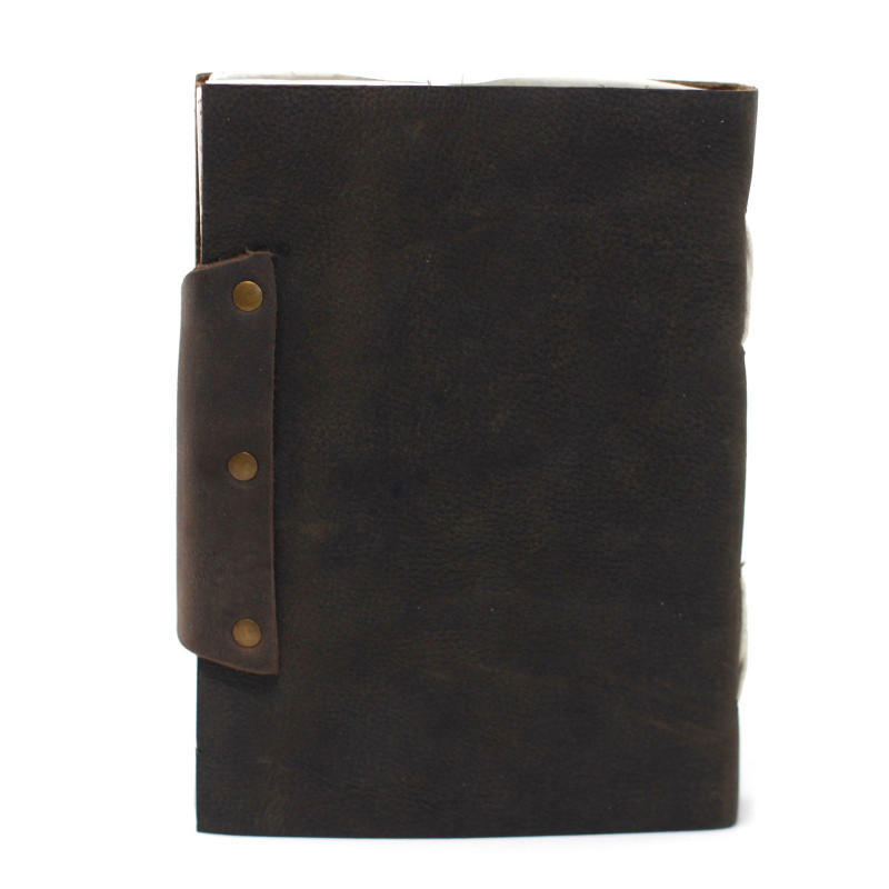 Carnet de notes Confessions en cuir noir avec cadenas (18x13 cm)