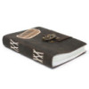 Carnet de notes Confessions en cuir noir avec cadenas (18x13 cm)