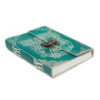 Carnet de notes en cuir vert Peace avec cadenas (18 x 13 cm)