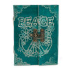 Carnet de notes en cuir vert Peace avec cadenas (18 x 13 cm)