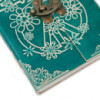 Carnet de notes en cuir vert Peace avec cadenas (18 x 13 cm)