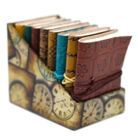 Mini carnet en cuir assorti (10x7,5 cm) - 1 pièce