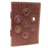 Carnet de notes en cuir avec pierres de chakra (22,5 x 15 cm)