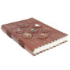 Carnet de notes en cuir avec pierres de chakra (22,5 x 15 cm)