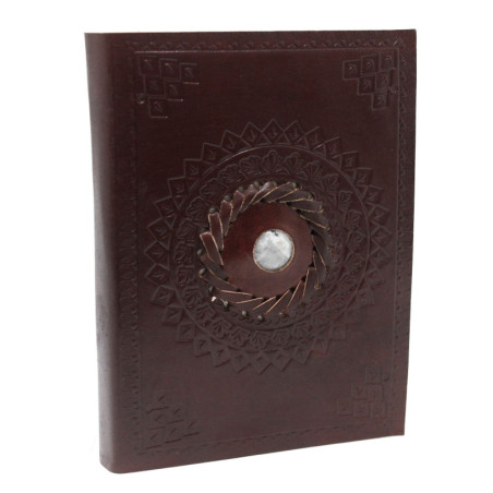 Carnet en cuir Pierre de Lune 17x12 cm