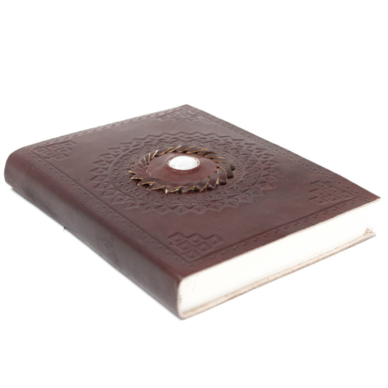 Carnet en cuir Pierre de Lune 17x12 cm