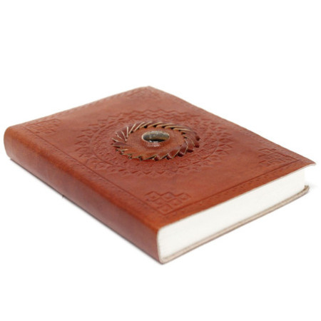 Carnet en cuir œil de tigre 17x12 cm