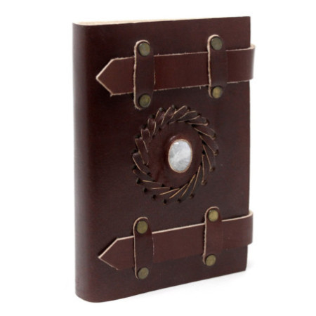 Carnet en cuir Moonstone avec ceintures 15x10 cm