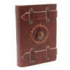 Carnet de notes en cuir œil de tigre avec ceintures 15x10 cm