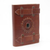 Carnet en cuir noir onyx avec ceintures 15x10 cm