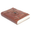 Carnet en cuir noir onyx avec ceintures 15x10 cm