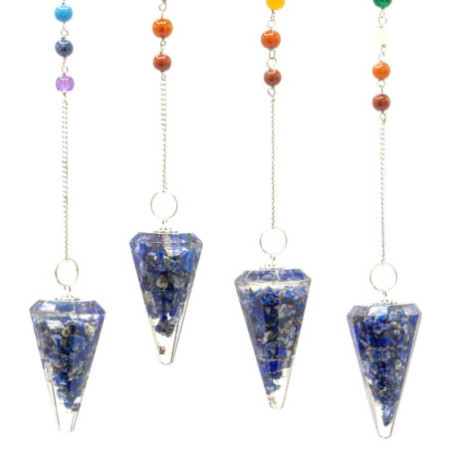 Pendule de chakra de puissance en orgonite - Lapis