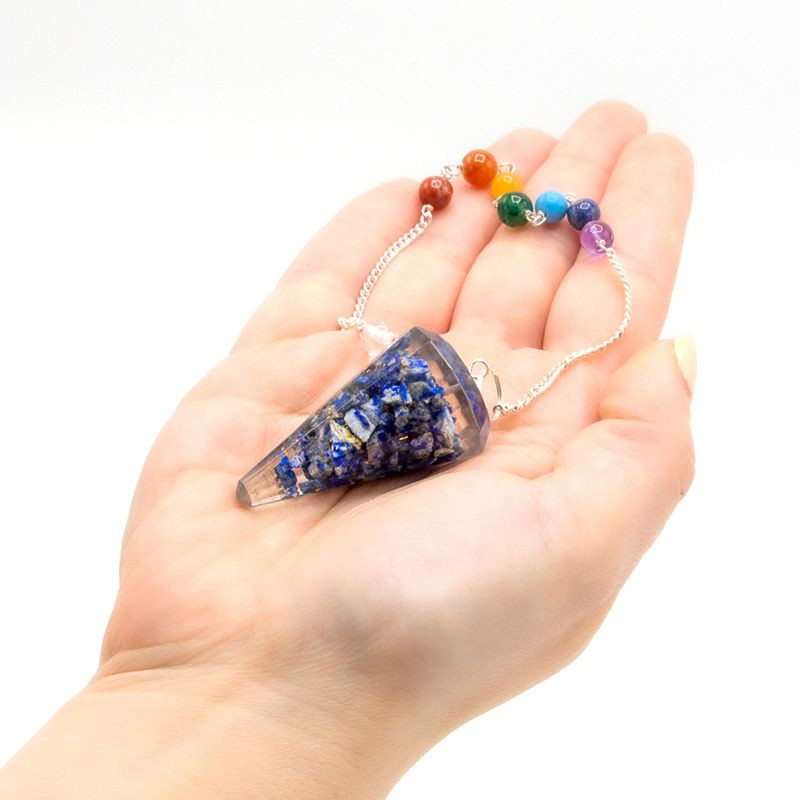 Pendule de chakra de puissance en orgonite - Lapis