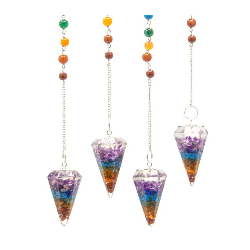 Pendule de chakra de puissance en orgonite - Chakra