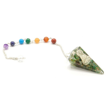 Pendule de chakra de puissance en orgonite - Bouddha