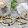 Lot de 2 bracelets d'amitié en pierres précieuses - Fidélité - Amazonite et jaspe jaune