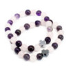 Lot de 2 bracelets d'amitié en pierres précieuses - Amour - Améthyste et Quartz rose