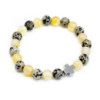 Lot de 2 bracelets d'amitié en pierres précieuses - Protection - Jaspe dalmatien et agate jaune