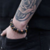 Lot de 2 bracelets d'amitié en pierres précieuses - Protection - Jaspe dalmatien et agate jaune