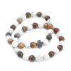 Lot de 2 bracelets d'amitié en pierres précieuses - Paix - Jaspe Picasso et Howlite blanche