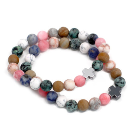 Lot de 2 bracelets d'amitié en pierres précieuses - Harmony - Rainbow Gemstones