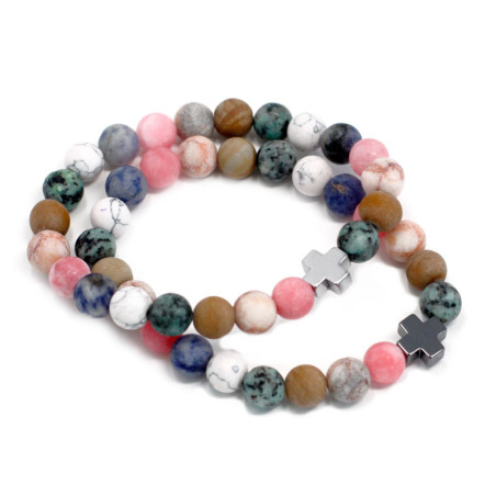 Lot de 2 bracelets d'amitié en pierres précieuses - Harmony - Rainbow Gemstones