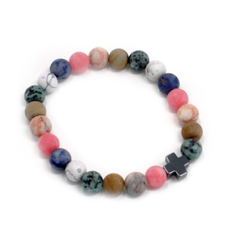 Lot de 2 bracelets d'amitié en pierres précieuses - Harmony - Rainbow Gemstones