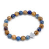 Lot de 2 bracelets d'amitié en pierres précieuses - Support - Sodalite et Picturestone