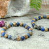 Lot de 2 bracelets d'amitié en pierres précieuses - Support - Sodalite et Picturestone