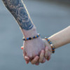 Lot de 2 bracelets d'amitié en pierres précieuses - Support - Sodalite et Picturestone