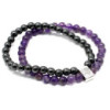 Bracelet magnétique en pierres précieuses - Améthyste