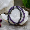 Bracelet magnétique en pierres précieuses - Améthyste