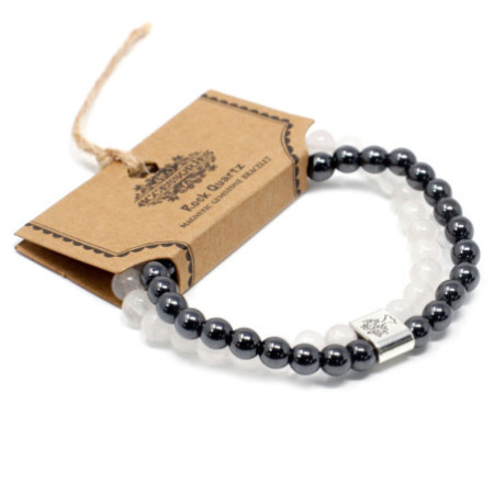 Bracelet magnétique en pierres précieuses - Quartz de roche