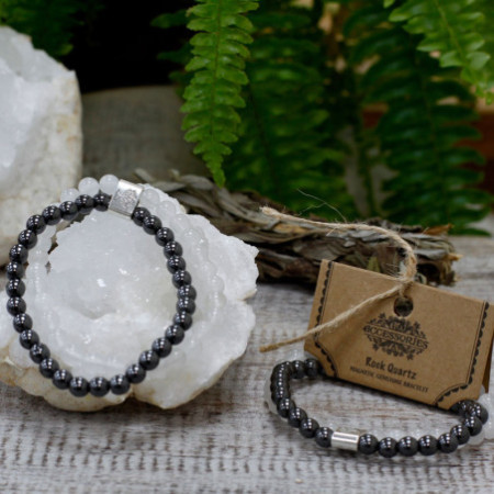 Bracelet magnétique en pierres précieuses - Quartz de roche