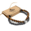 Bracelet magnétique en pierres précieuses - œil de tigre
