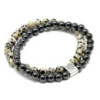 Bracelet magnétique en pierres précieuses - Jaspe Dalmatien