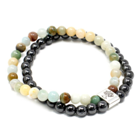Bracelet magnétique en pierres précieuses - Amazonite