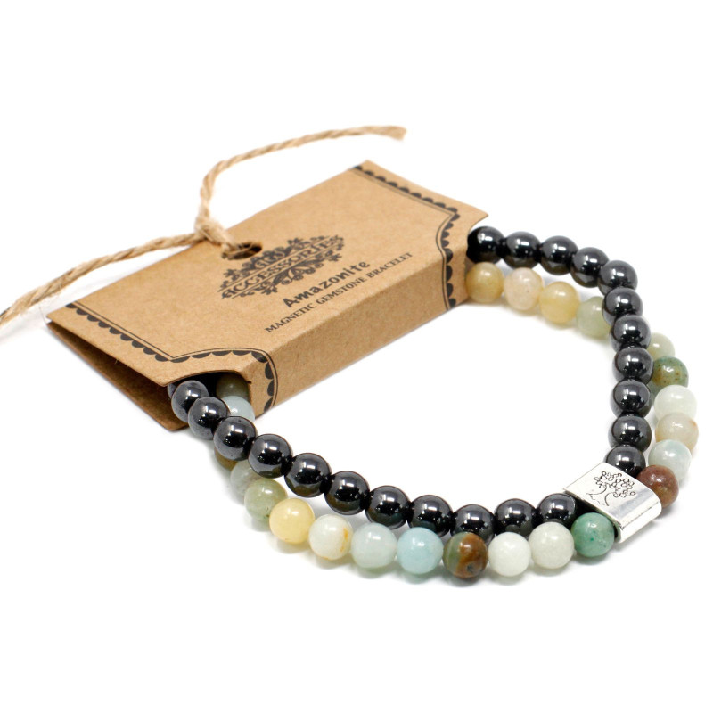Bracelet magnétique en pierres précieuses - Amazonite