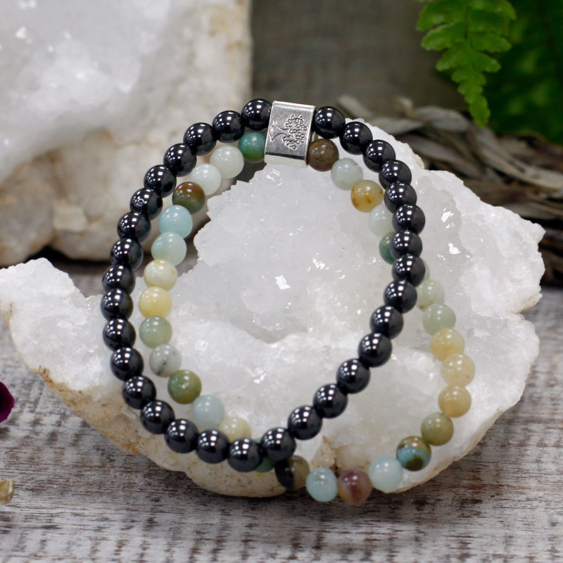 Bracelet magnétique en pierres précieuses - Amazonite