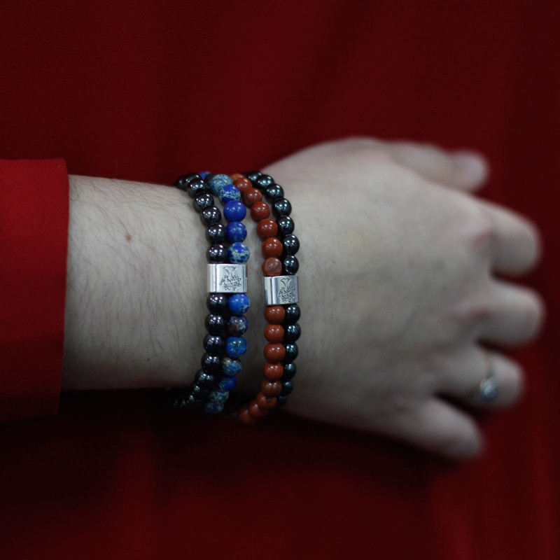 Bracelet magnétique en pierres précieuses - Sodalite