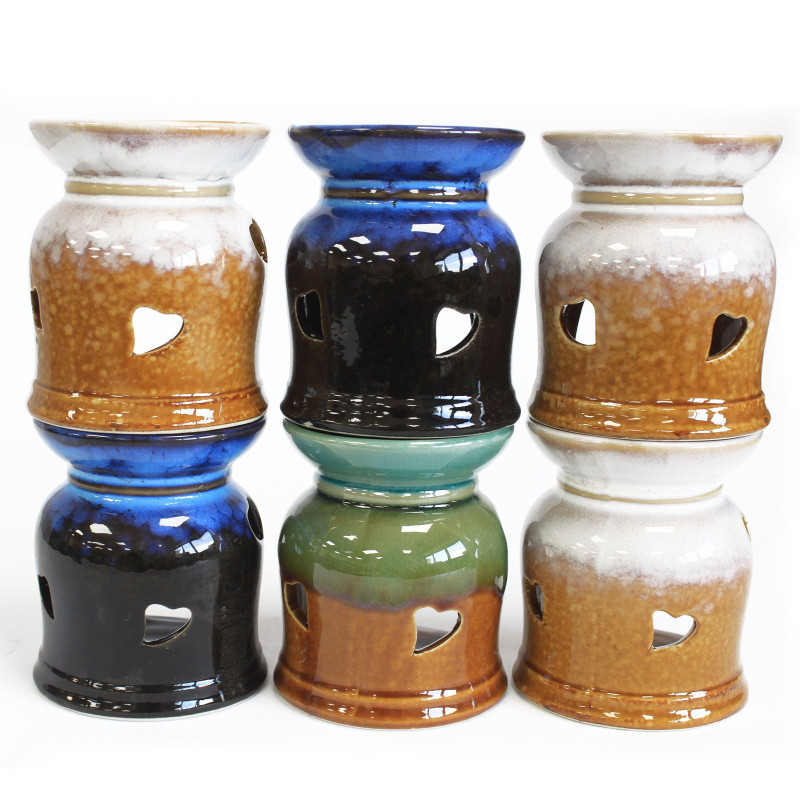 Brûleur à huile rustique classique - Découpe en forme de cœur (assortiment)