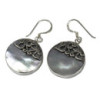 Boucles d'oreilles coquillage et argent - Disque classique - Nacre