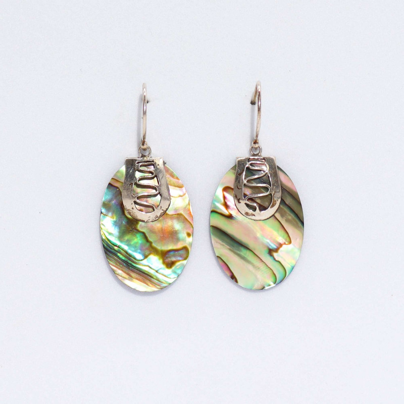 Boucles d'oreilles coquillage et argent - Tongs - Abalone
