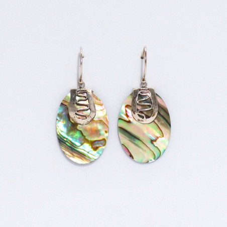 Boucles d'oreilles coquillage et argent - Tongs - Abalone