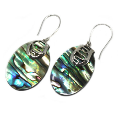 Boucles d'oreilles coquillage et argent - Tongs - Abalone