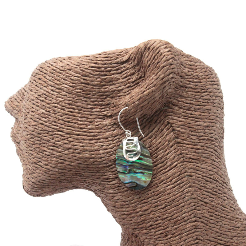 Boucles d'oreilles coquillage et argent - Tongs - Abalone