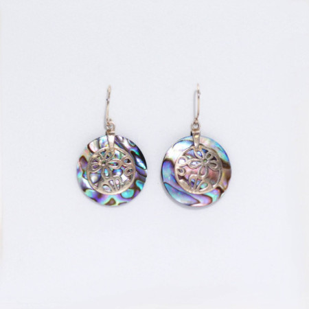 Boucles d'oreilles coquillage et argent - Fleurs - Ormeau