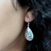 Boucles d'oreilles coquillage et argent - Disque classique - Abalone